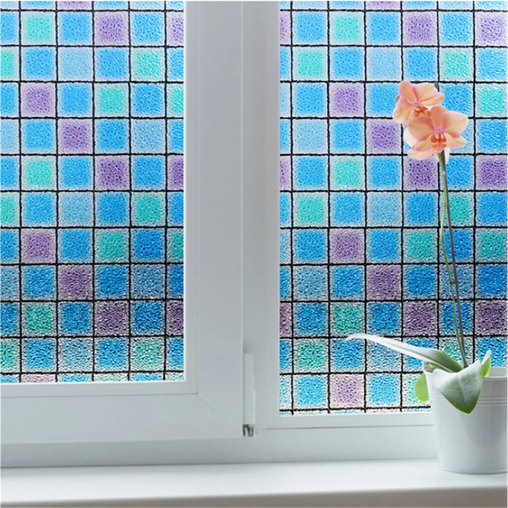 WXSHSH Window Privacy Self-adhesive Film Static Window Clings Vinyl Decor Window Sticker for Glass Door Home Heat Control Anti