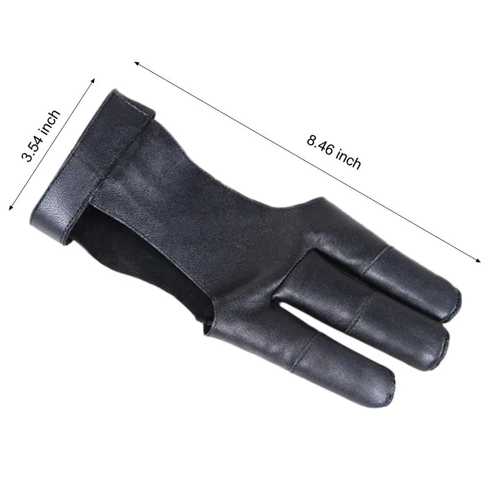 Перчатки для стрельбы Профессиональный лук съемки кожа 3 пальца перчатки защитные защита рук для охотничий арбалет Рогатка
