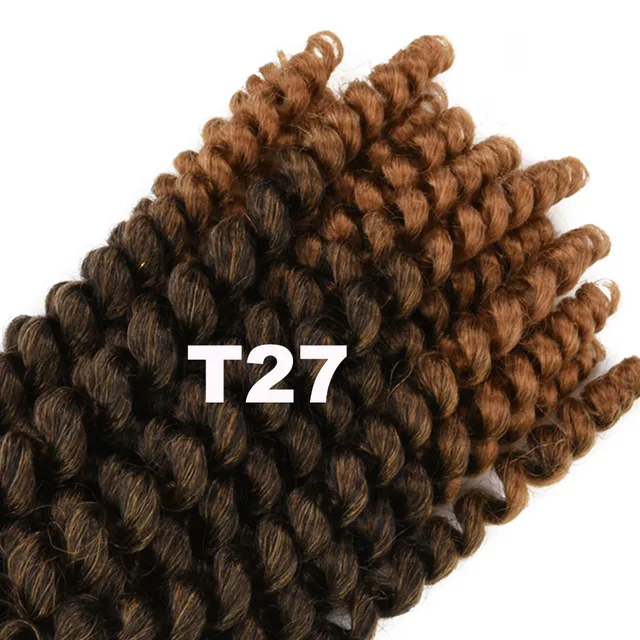 8 12inch Jamaican Bounce Jumpy Wand Curl Hair Synthetic Ombre Black Brown Red Crochet Braid Hair Extensions  20 strands per pack T1B/27