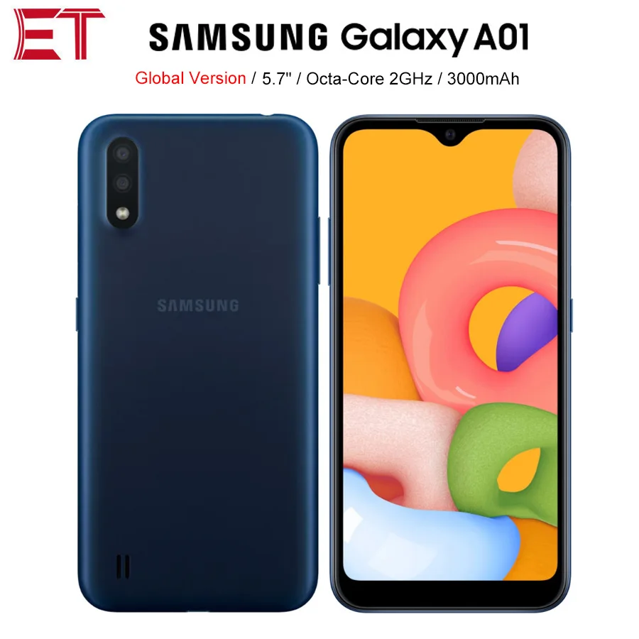 Küresel sürüm Samsung Galaxy A01 A015F-DS 4G cep telefonu 5.7
