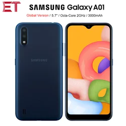 Глобальная версия Samsung Galaxy A01 A015F-DS 4G мобильный телефон 5,7 дюйм2 Гб оперативной памяти, 16 Гб встроенной памяти, Octa Core, Android10 Dual SIM 3000 мАч для смартфон...