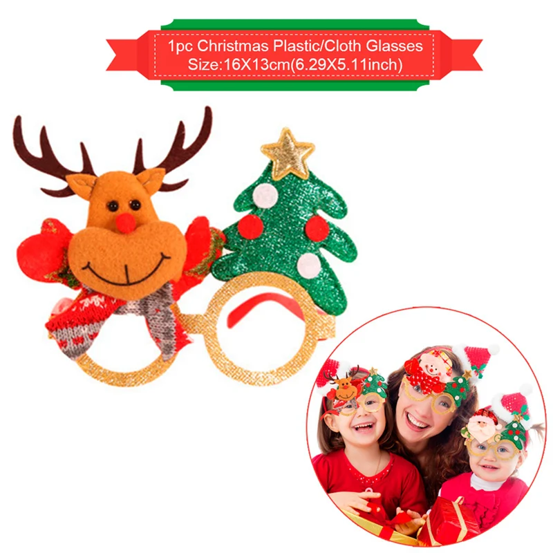 Elk Glasses Huiran Рождественское украшение для дома Navidad Новогоднее украшение для рождественской вечеринки посуда Счастливого Рождества баннер очки - Цвет: Elk Glasses