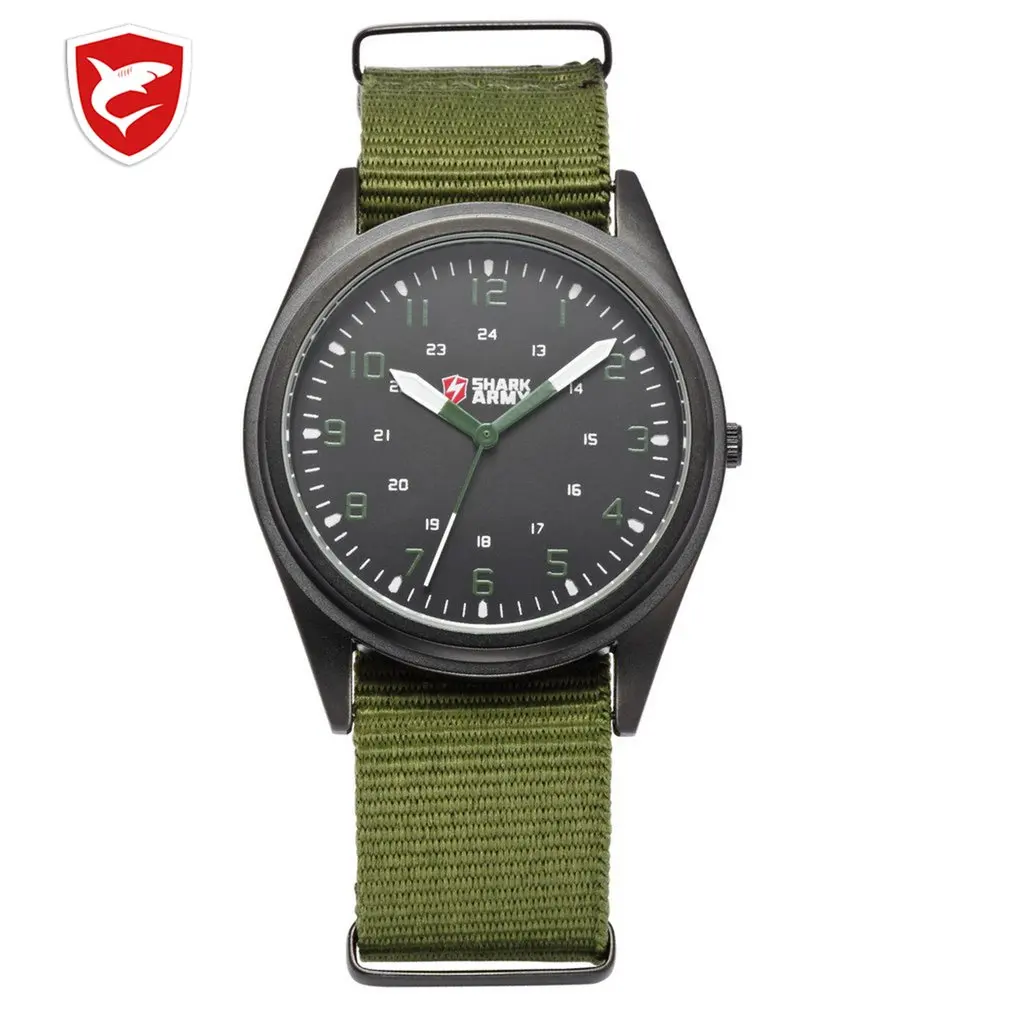 

SHARK ARMY Brand Men Sports Military Watches Ultra Thin Slim Case Quartz Clock Nylon Strap Male Watch relogio masculino /SAW039
