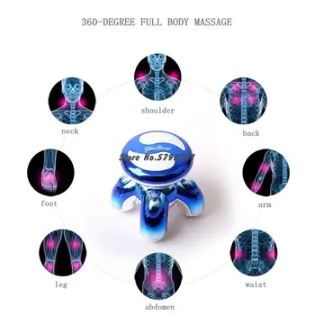 

New Luminous Mini Massager Body Massager Electric 4 Corner Vibration Massage Device Leg Waist Back Full Body Muscle Relax Tool