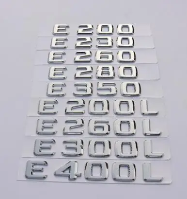 Хромированные наклейки эмблемы для Mercedes Old E class E200 E230 E240 E260 E280 E300 E320 E400 E200L E260L E300L E350
