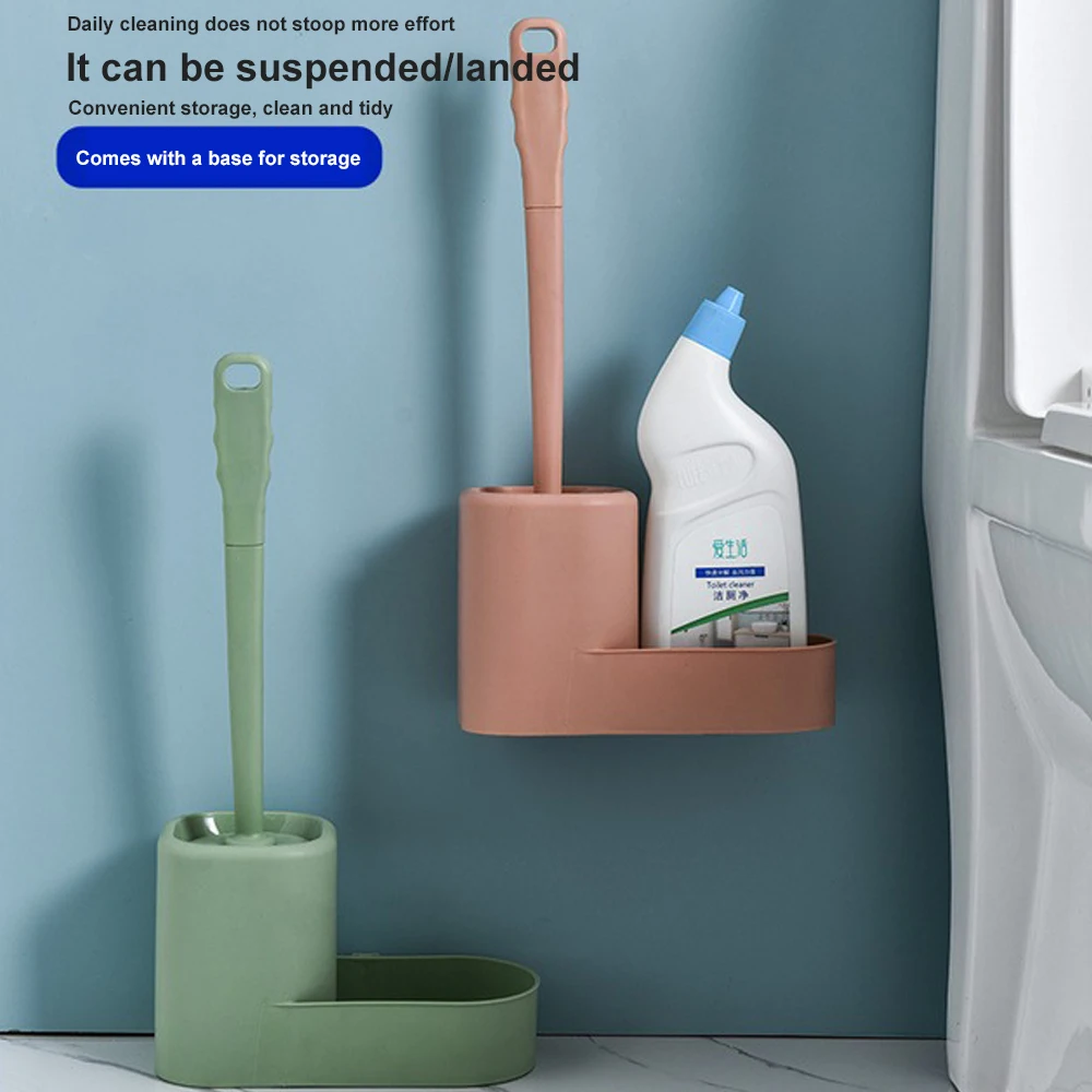 

Toilet Brush Set Soft Bristles with Bracket Wall-mounted Anti-drip Protection Deep Cleaning Toilet Brush Bathroom Cleaning Tool