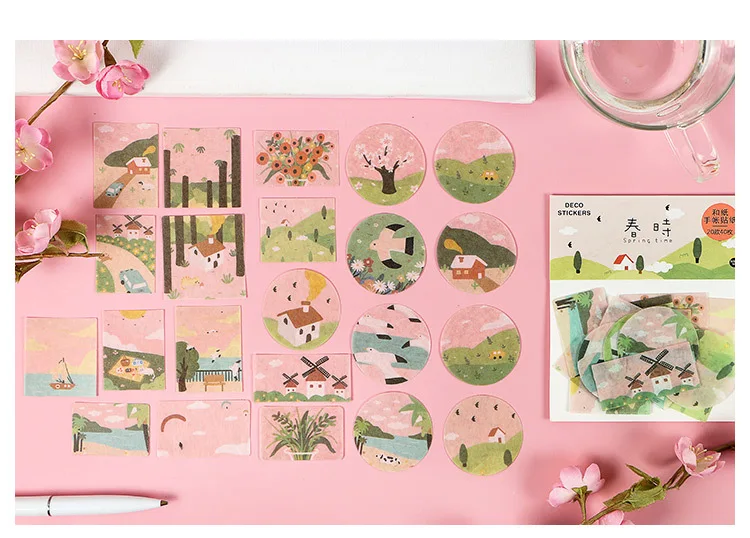 40 шт. милые акварельные наклейки Kawaii животные пуля журнал Скрапбукинг наклейки дневник канцелярские принадлежности для альбома школьные офисные принадлежности