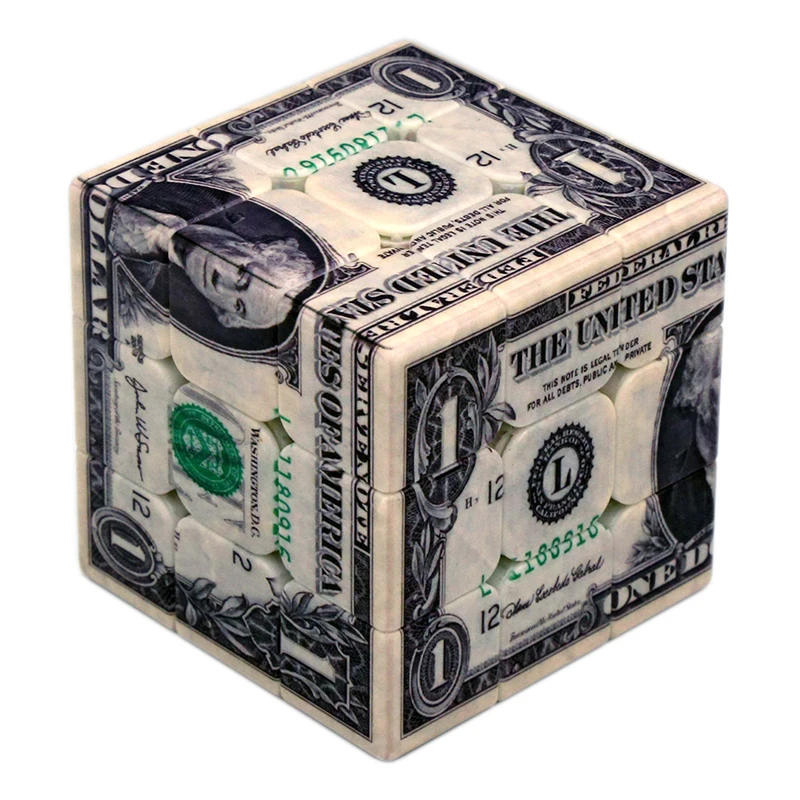1 компл. УФ печать доллар шаблон 3x3x3 волшебный куб скоростной куб головоломка игрушка для детей тренировка мозга