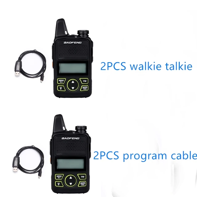 2 шт. Baofeng bf-t1 портативная рация мини детская радио uhf портативная двухсторонняя радио Ham CB радио USB зарядное устройство уникальная кнопка сигнализации - Цвет: 2PCS