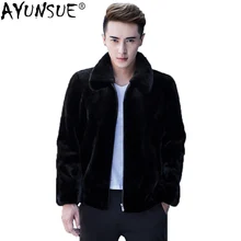 AYUNSUE, короткая шуба из настоящей норки, мужская осенне-зимняя куртка, Новое поступление, мужские шубы и куртки Veste Homme Hiver 1899 KJ1129
