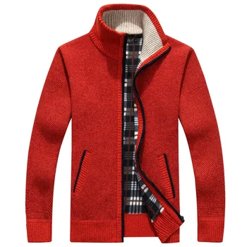 Men's Faux Fur Knitted Cardigan Sweater
