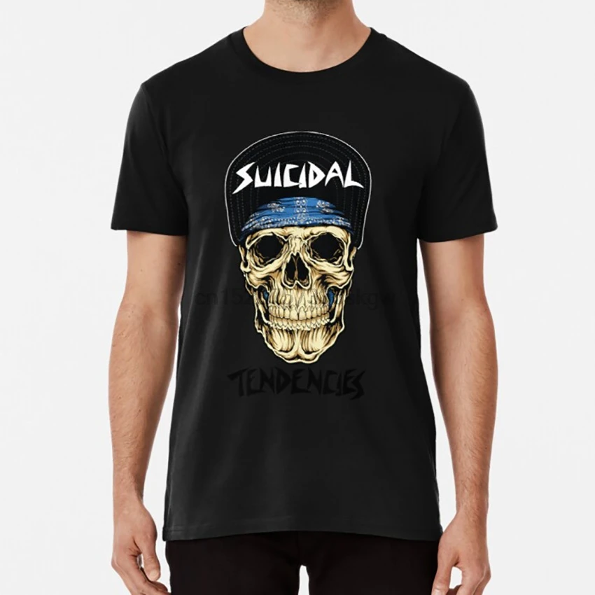 Суицидальные тенденции череп футболка camiseta hardcore хип-хоп металлическая музыка