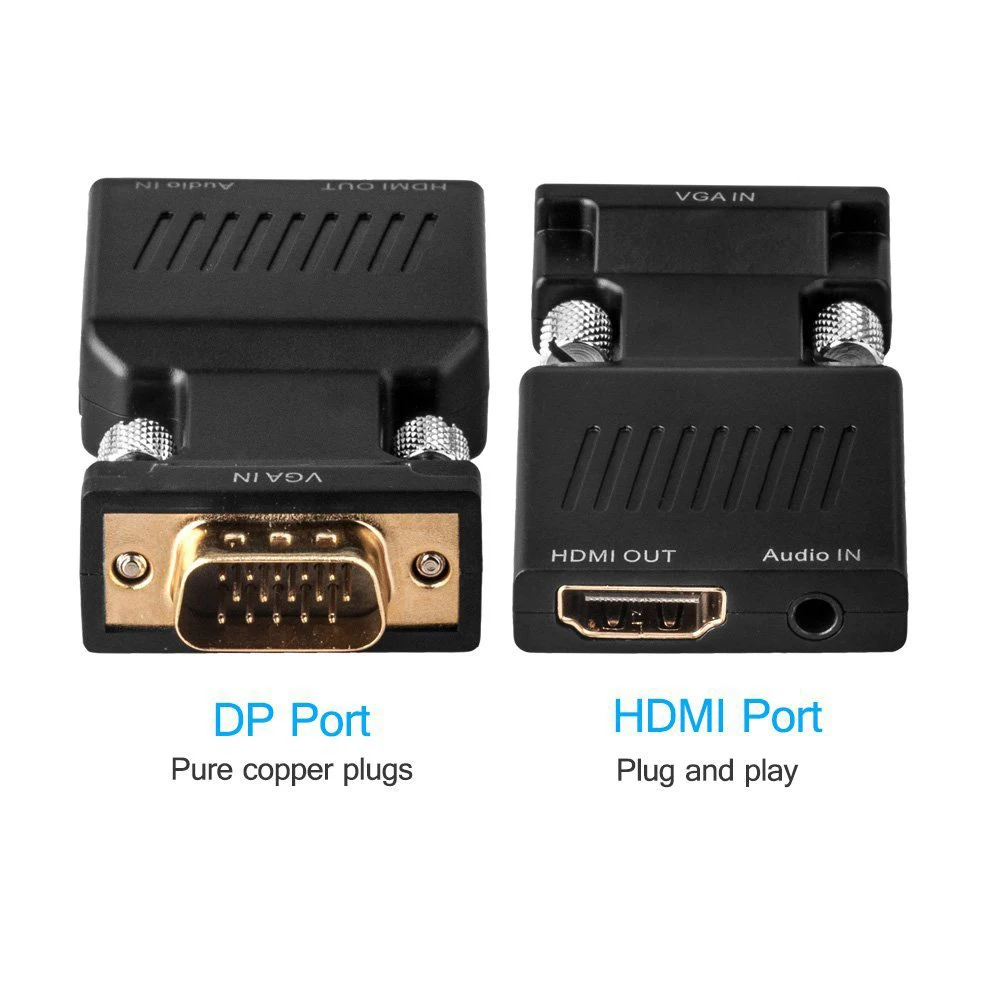 

VGA to HDMI Male to Female Video Cable Converter Adapter with Audio HD 1080P OUJ99
