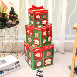 Новый комплект из 3 предметов, Рождественская Подарочная коробка, подарок, вечерние украшенная упаковка для конфет, шоколада