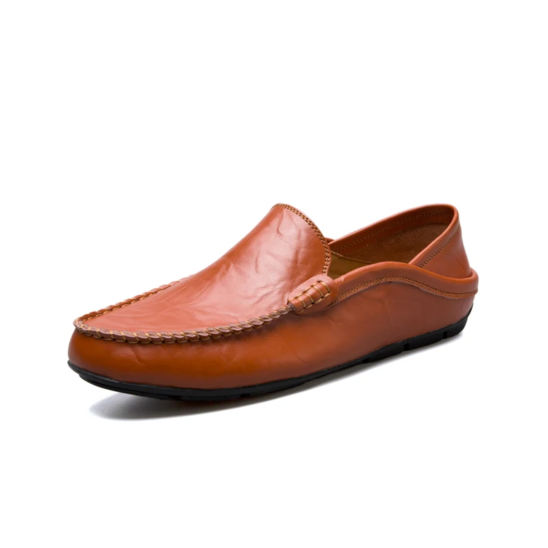 Brown VIP-брендовые лоферы; Мужская обувь из натуральной кожи; Размеры 37-49 - Цвет: Brown