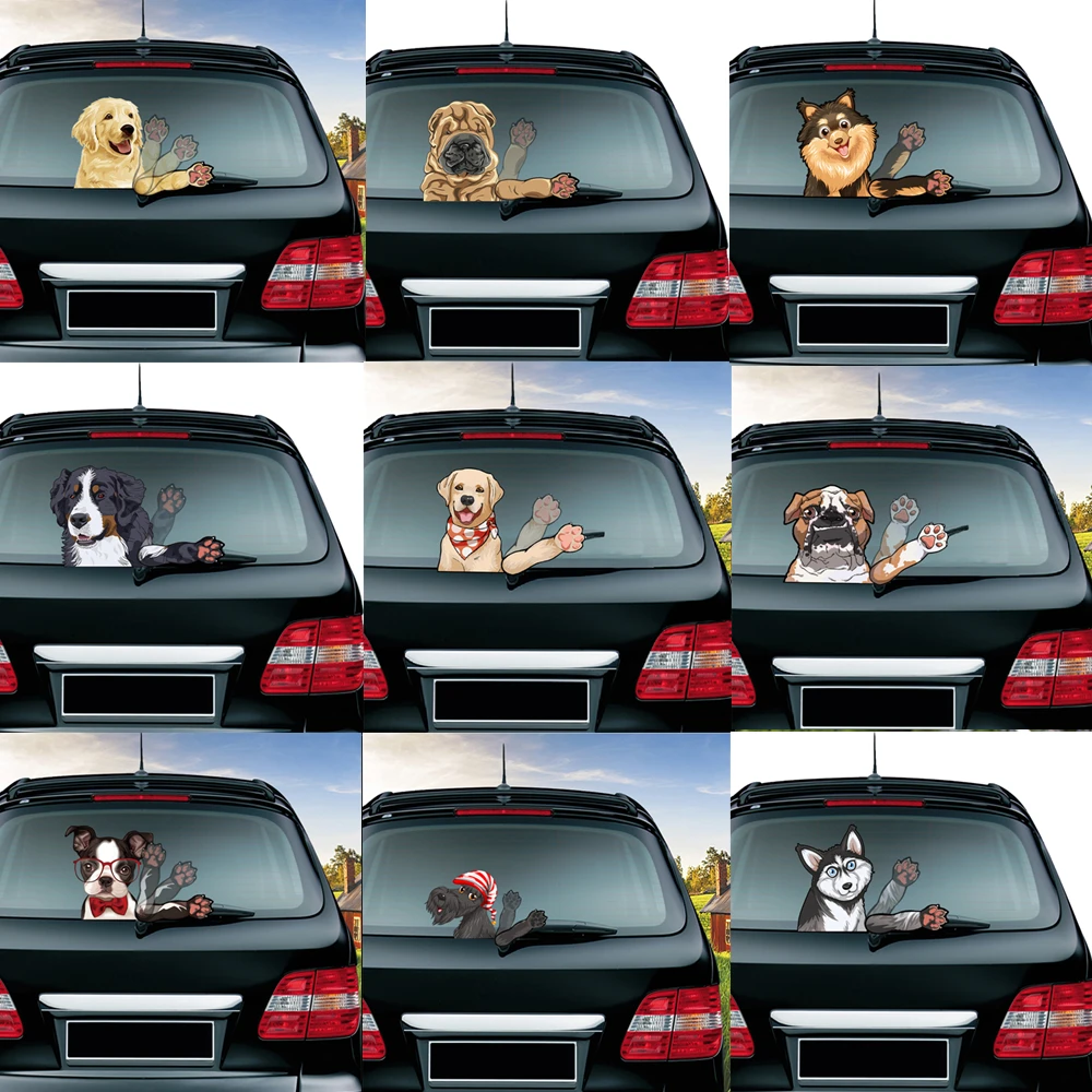 新車スタイリング素敵なビーグル犬振っワイパー Pvc リアウィンドウワイパーステッカーリアウインドシールド車のステッカー自動装飾 Car Stickers Aliexpress