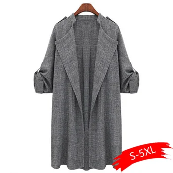 

New Autumn Spring trench women Loose Black Windbreaker Cardigan Long Trench Coat for Women Overcoat Female Blusas