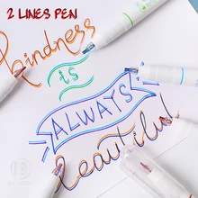Andstal 2 линии набор ручек 0,5 мм Doule Line художественный маркер ручка тонкий лайнер маркеры Fineliner цветные чернила Рисование Скрапбукинг авторская ручка