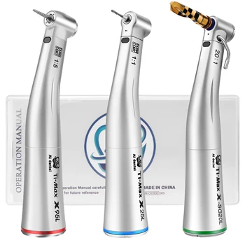 

Dental 1:1+ 1:5+20:1 LED Fiber Optic Push Button Contra Angle Handpiece Use In Dental Lab