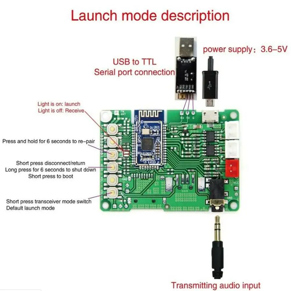 Taidacent Bluetooth Усилитель мощности доска V5.0 стерео аудио приемник передачи BK3266 модуль управления Программирование 4 Ом 3 Вт