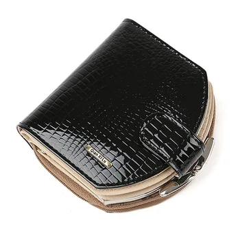 

Fashion Women's Bag Genuine Leather Mini Wallet Women's Zipper Buckle Semicircle Purse Card Package