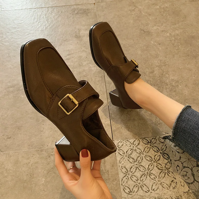 2020 New Spring Summer Office Shoes Women Pumps High Heels Party Simple Sqaure Toe Shallow High