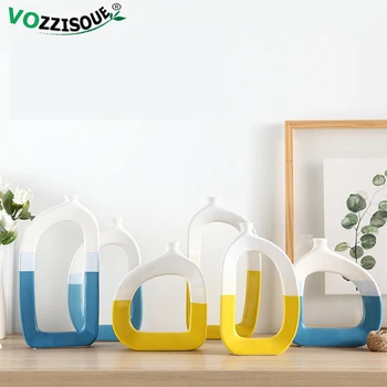 

NEW Glazed Ceramic Decoration Flower Pots for Bonsai Hydroponic Flower Vase Nordic Style Table Decoration Living Room Maceteros