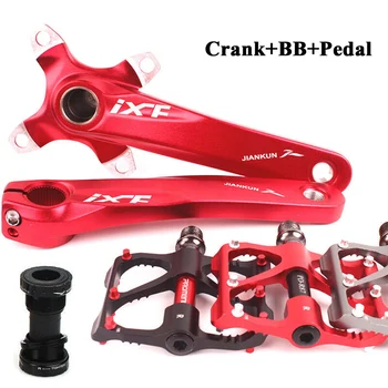 

JIANKUN 9/16in 2pc Pedal MTB Bike 104BCD 170mm Crank IXF Arm chainring Aluminum Road Bicycle Crankset with Bottom Bracket BB