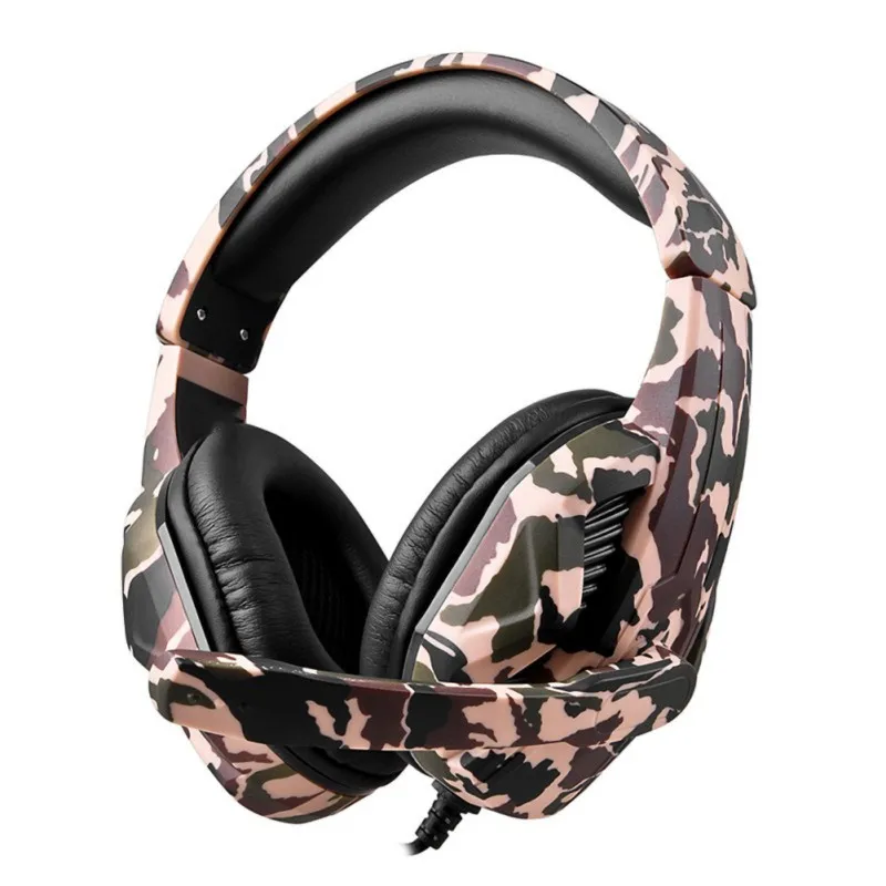Зеленый Wired Headphones High Quality Beautiful Novel Practical Headphones Camouflage Gaming Headphones - Цвет: Зеленый