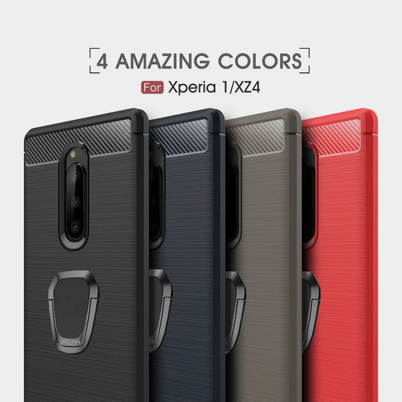 Чехол из углеродного волокна для sony Xperia 2 20 XZ4 Compact XZ3 XZ2 Premium XZ1 Compact XZ XA3 XA2 XA1 Ultra 10 Plus L2 Чехол-держатель