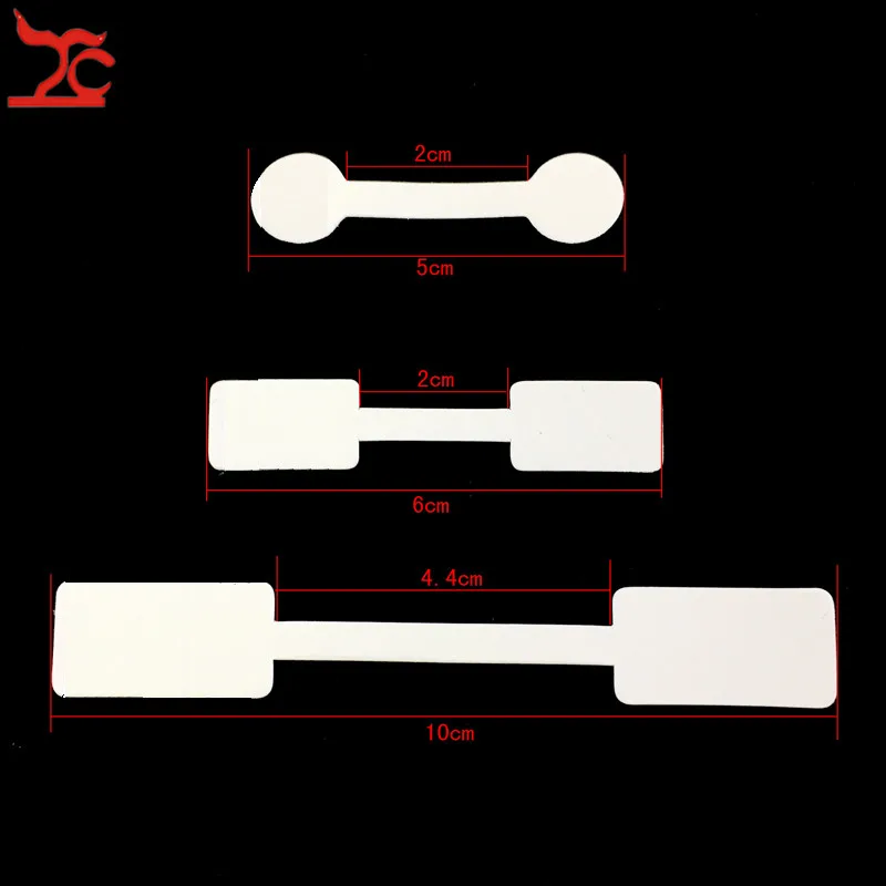 

Wholesale 100Pcs/Lot Portable Blank Paper Jewelry Tag White Dumbell Tag Rectangle Self-Sticker Label Tool Ring Jewelry Tags