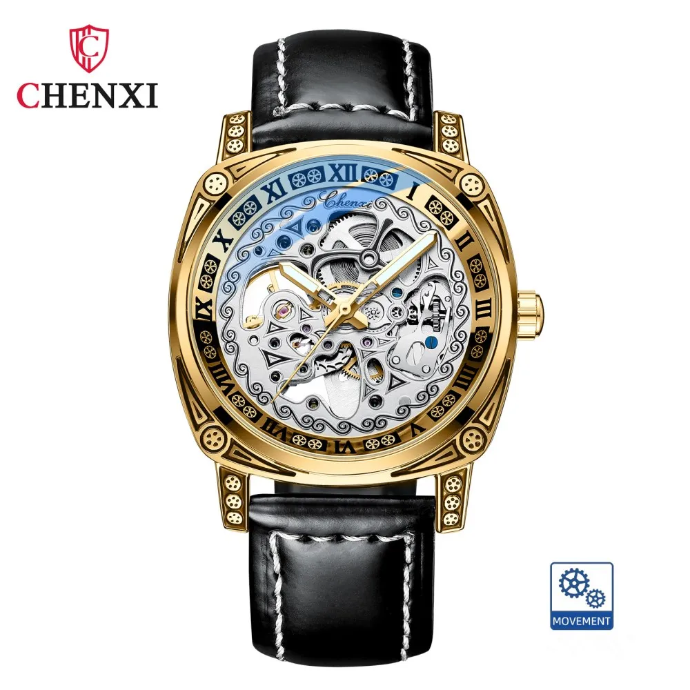 

CHENXI New Mens Watch Top Brand Luxury Waterproof Automatic Mechanical Wrist Watch for Men Business Skeleton Tourbillon Watches