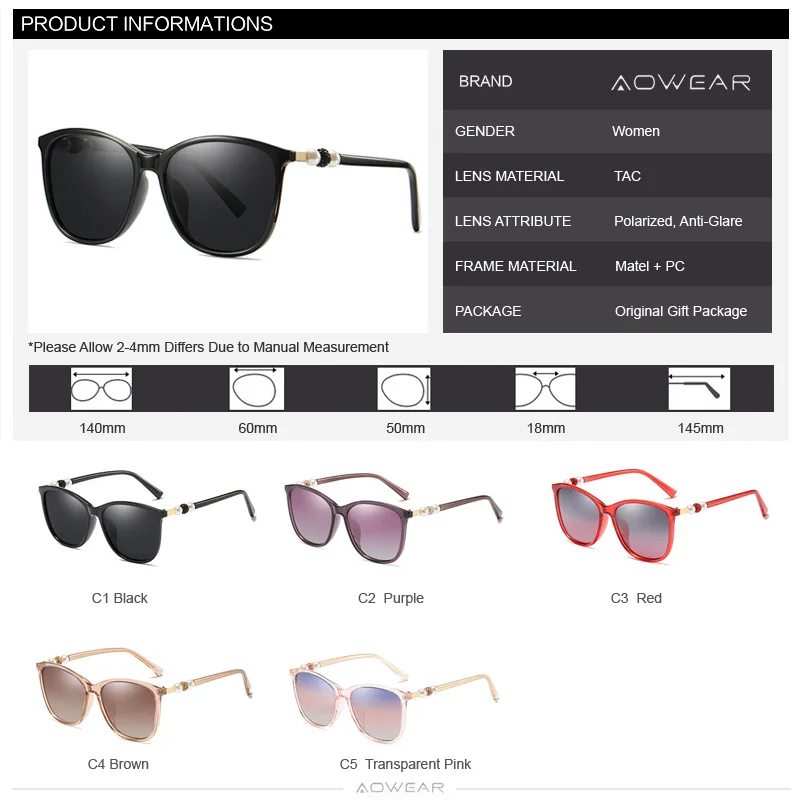 AOWEAR, винтажные Поляризованные солнцезащитные очки, женские, для вождения, прозрачные, солнцезащитные очки,, новые дизайнерские очки, оттенки, UV400, очки, Gafas De Sol