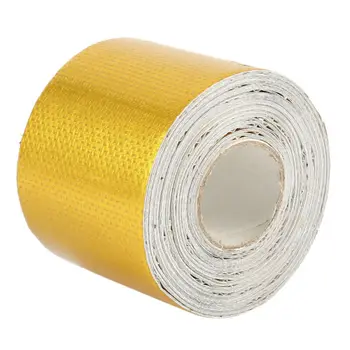 

30ft Heat Shield Wrap Tape Strap Reflective Gold High Temperature Resist RV Parts Accessories Decoration
