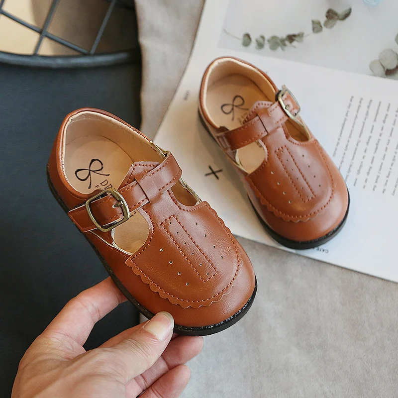 Baby Shoes Boys Girls Leather Shoes Pure Color Casual Shoe Spring Autumn Kids Student Moccasins Breathable SMG067