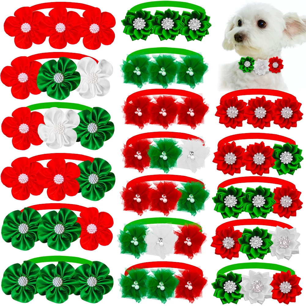 Christmas Bows Dogs Pet Dog Bow Tie Pet Accessories Christmas Tie