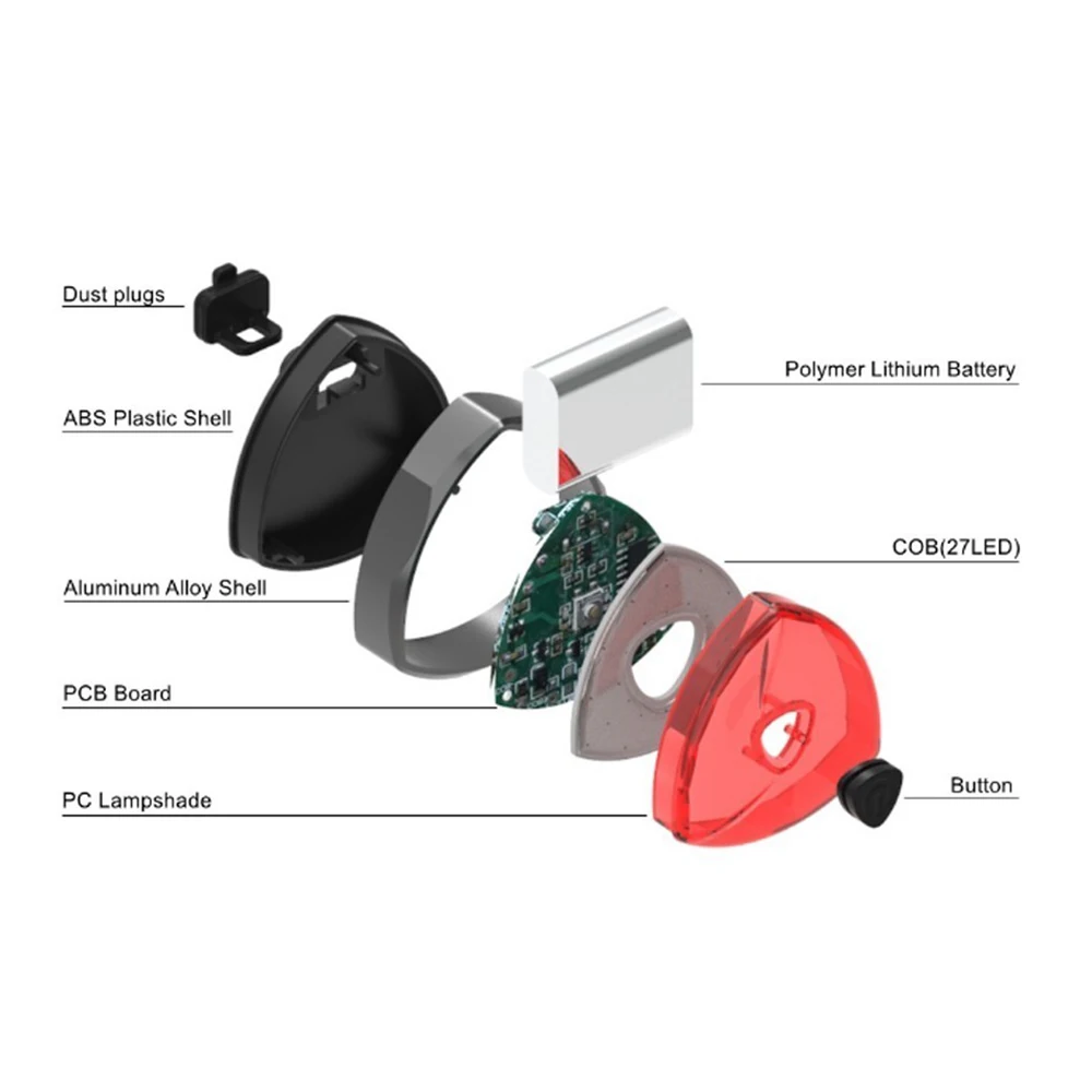 4Style Gravity Sensing LED USB Rechargeable COB Smart Brake G-sensor Rear Light Taillight Bike Lights Lamp
