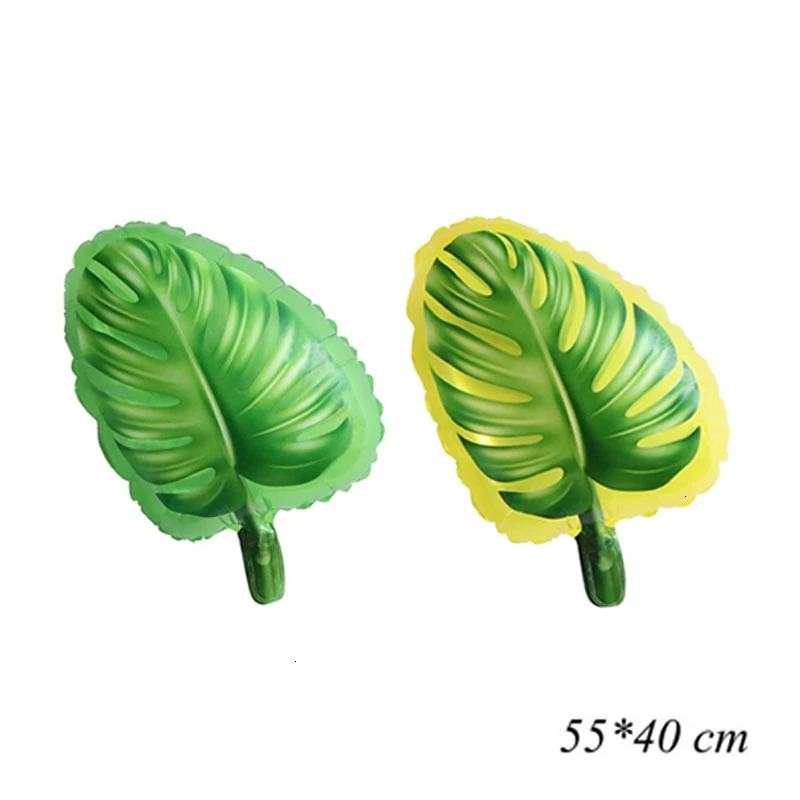 2pcs leaf balloon 1 Набор диких животных Тема джунгли вечерние милые листья с днем рождения воздушный шар баннер ребенок крещение день рождения для вечеринки в стиле сафари поставки - Цвет: 2pcs leaf balloon