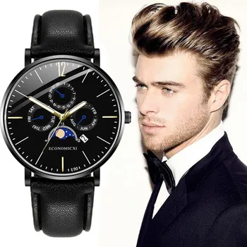 

Men's Watches Single Calendar Casual Leather Belt Men Watch Business Army Military Sports Mens Quartz Watch Relogio Masculino /d