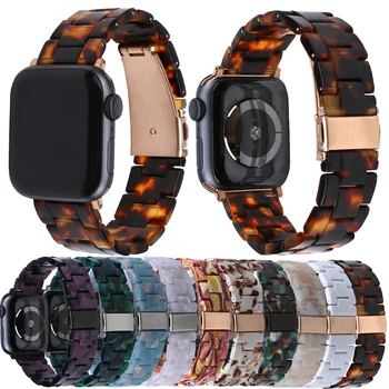

Essidi 2020 Hot Resin Bracelet Strap For Apple Watch Series 5 4 3 2 1 Women Men Smart Wristband Loop For Iwatch 38 40 42 44MM