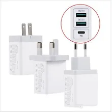 10 шт DHL двойной USB QC 3,0+ PD настенное быстрое зарядное устройство Быстрая Зарядка адаптер для мобильных телефонов samsung S8 S9 S10 Note 10