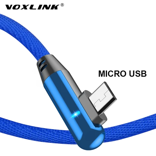 VOXLINK Micro USB кабель Быстрая зарядка микро кабель для передачи данных для samsung s9 xiaomi/lenovo/huawei/htc/Meizu Android кабели для мобильных телефонов - Цвет: Blue