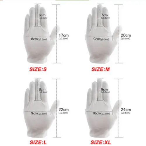 New 6 Pair White Gloves Labor Insurance Thick Work Soft Cloth Thin Medium Thick Etiquette Wenwan Quality Inspection Gloves