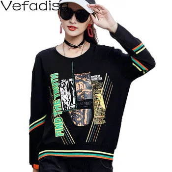 

Vefadisa Fashion Black Letter Print Women T-shirt 2020 Autumn Plus Size Women T-shirt O-Neck Casual Long Sleeve T-shirt QYF3740