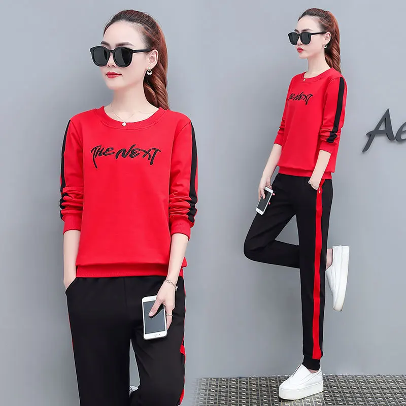 

Two-Piece Set WOMEN'S Suit 2019 Korean-style New Style Loose-Fit Women's Casual Fashion Sweater Pants Children Sports Clothing