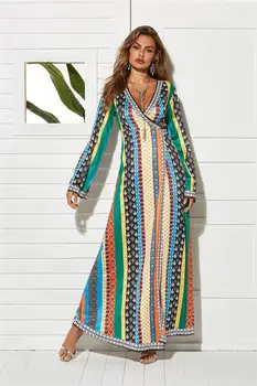 

CINESSD Flower Printed Long Dress Summer Dress Satin Dress Beach Dress Youth Sexy Dress Plus Size Fashion