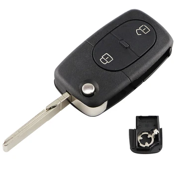 Keyforkesscustodia a 2 pulsanti per telecomando con chiave a conchiglia per Audi TT A2 A4 A6 A8 TT Quattro portachiavi pieghevole CR1620/CR2032 - YIQIXIN custodia a 2 pulsanti per telecomando con chiave a conchiglia per Audi TT A2
