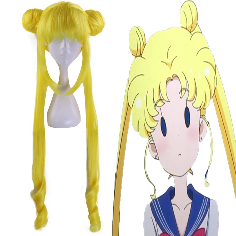 Парик для косплея аниме Сейлор Мун Usagi Tsukino термостойкий синтетический Хэллоуина