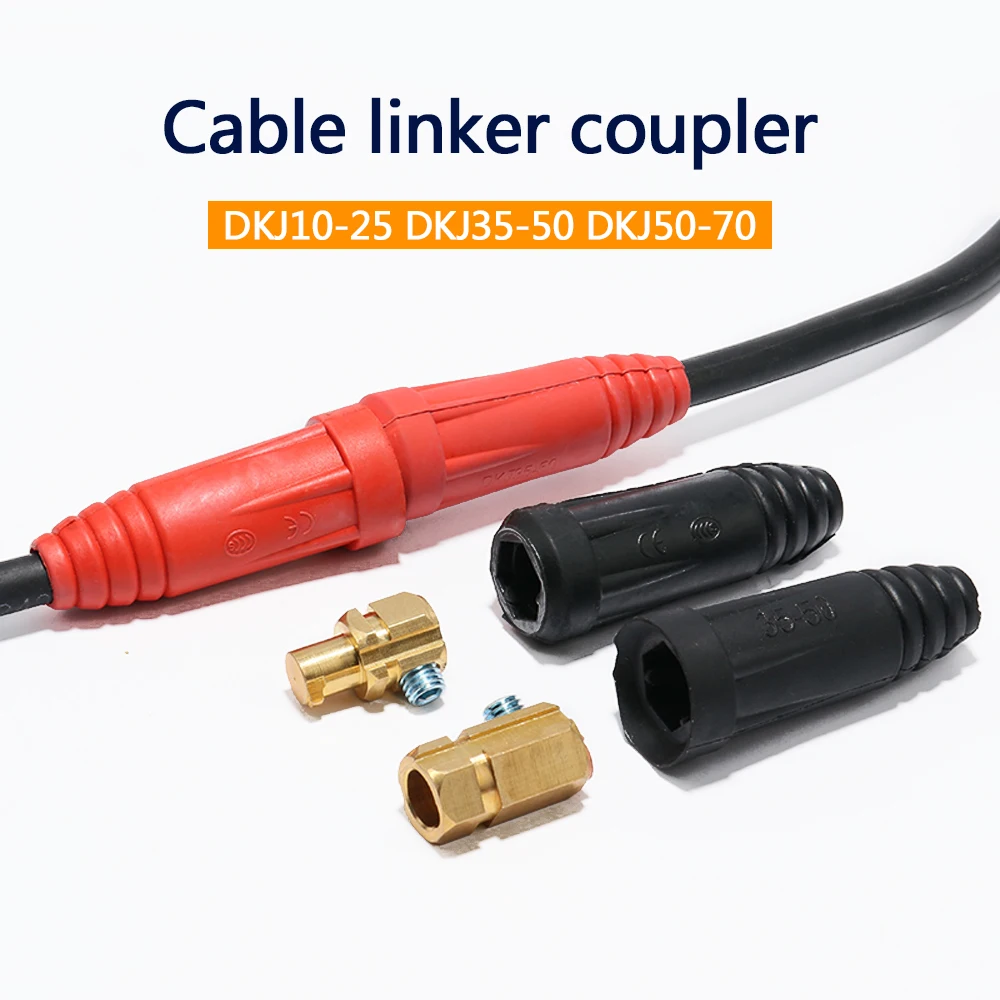 Tig Mig 1Pair Rapid Fitting Europe Welding Machine Cable Connector Quick Connector Welding Machine Plug DKJ10-25 35-50 50-70 For welding cable connector