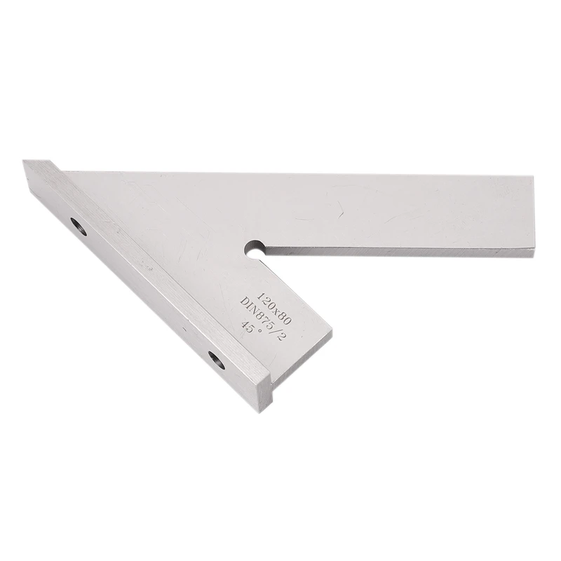 Hot DNI875/2 120-80mm 45 Degree Square Ruler with Wide Base Steel 45 Degree Industrial Try Machinist Square with Base